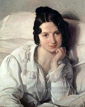  Romanticism Oil Painting - Portrait of Carolina Zucchi Romanticism Francesco Hayez